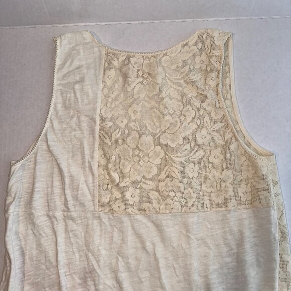 Anthropologie Ric Rac Ivory Lace Tunic Sleeveless Tank Drawstring Womens Medium - Picture 11 of 11